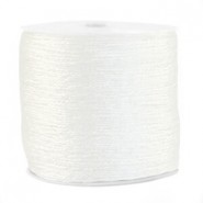 Macramé bead cord metallic 0.5mm White